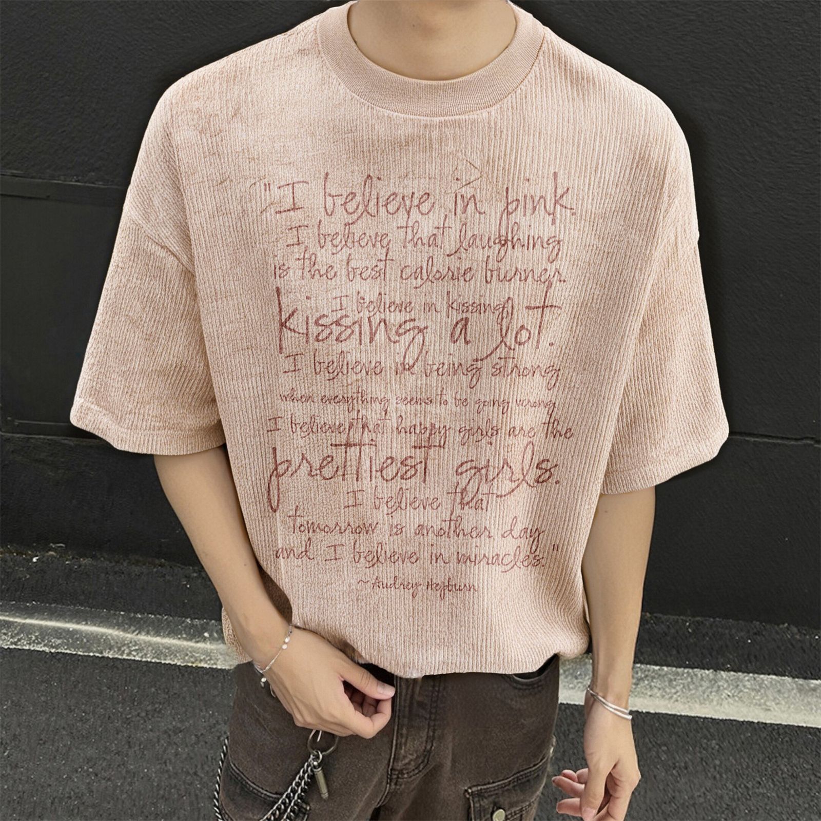 Polyester Round Neck Numeric Loose Fit T-Shirt