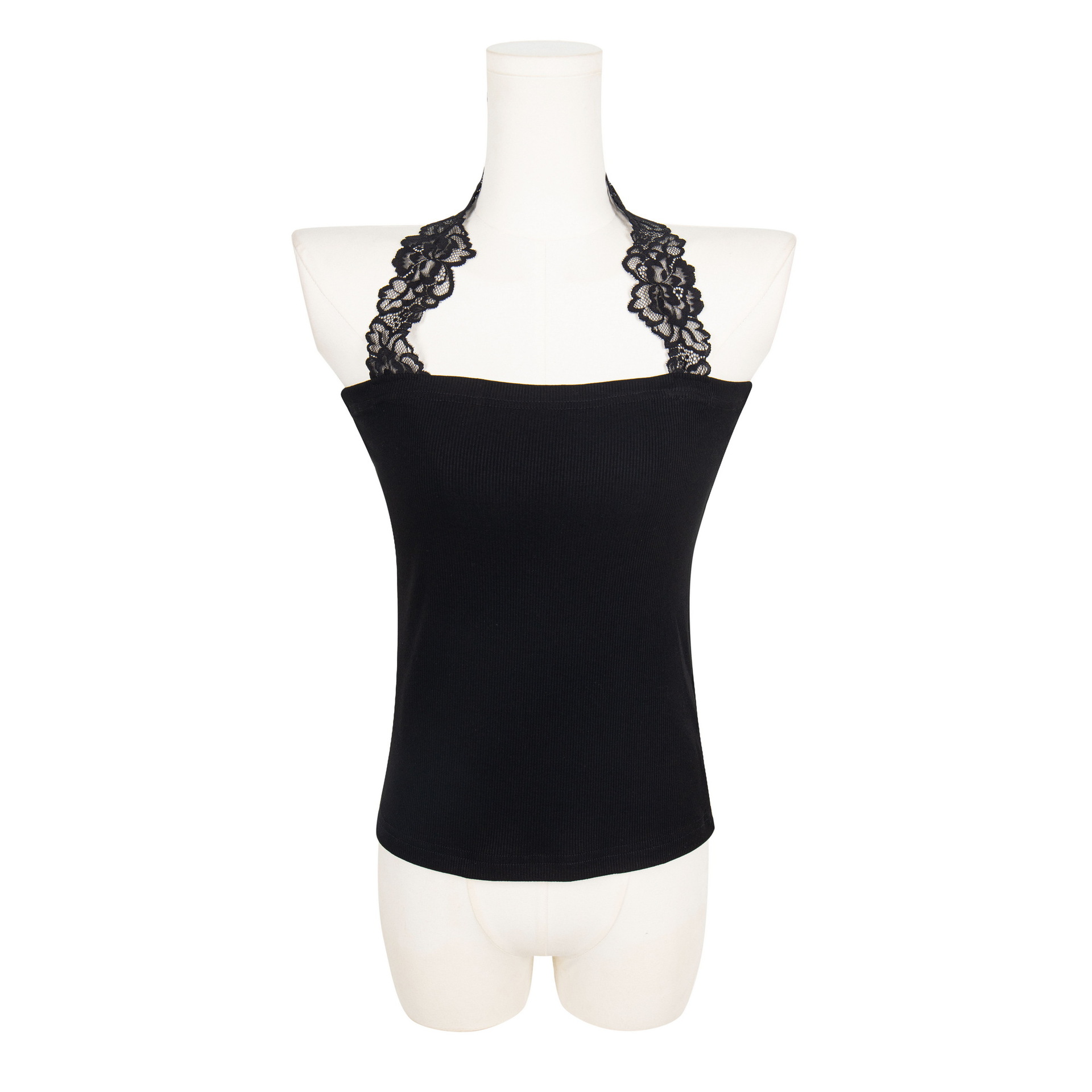 Solid Color Lace Slim Women's Neck-Hanging Tank Top