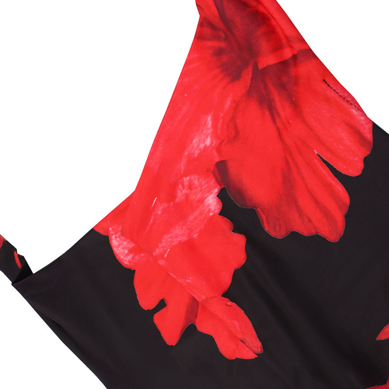 Polyester Round Collar Patterned Dress