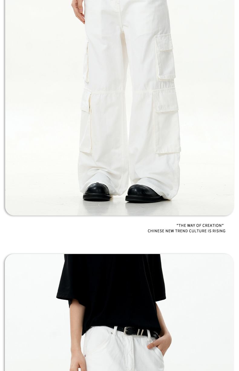 Work Pants for Men and Women Pure Cotton Vintage Straight Leg Casual Wide-Leg Long Pants