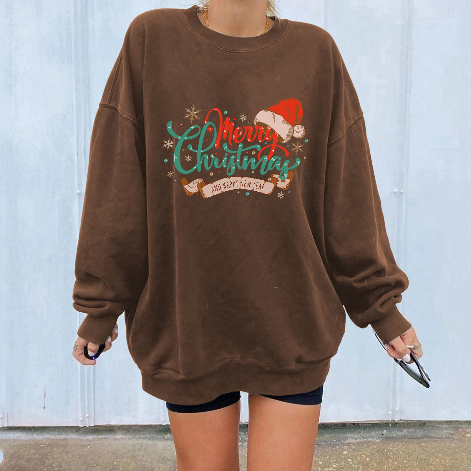 Ladies Japanese Style Oversized Long Sleeve Graphic Sweatshirt