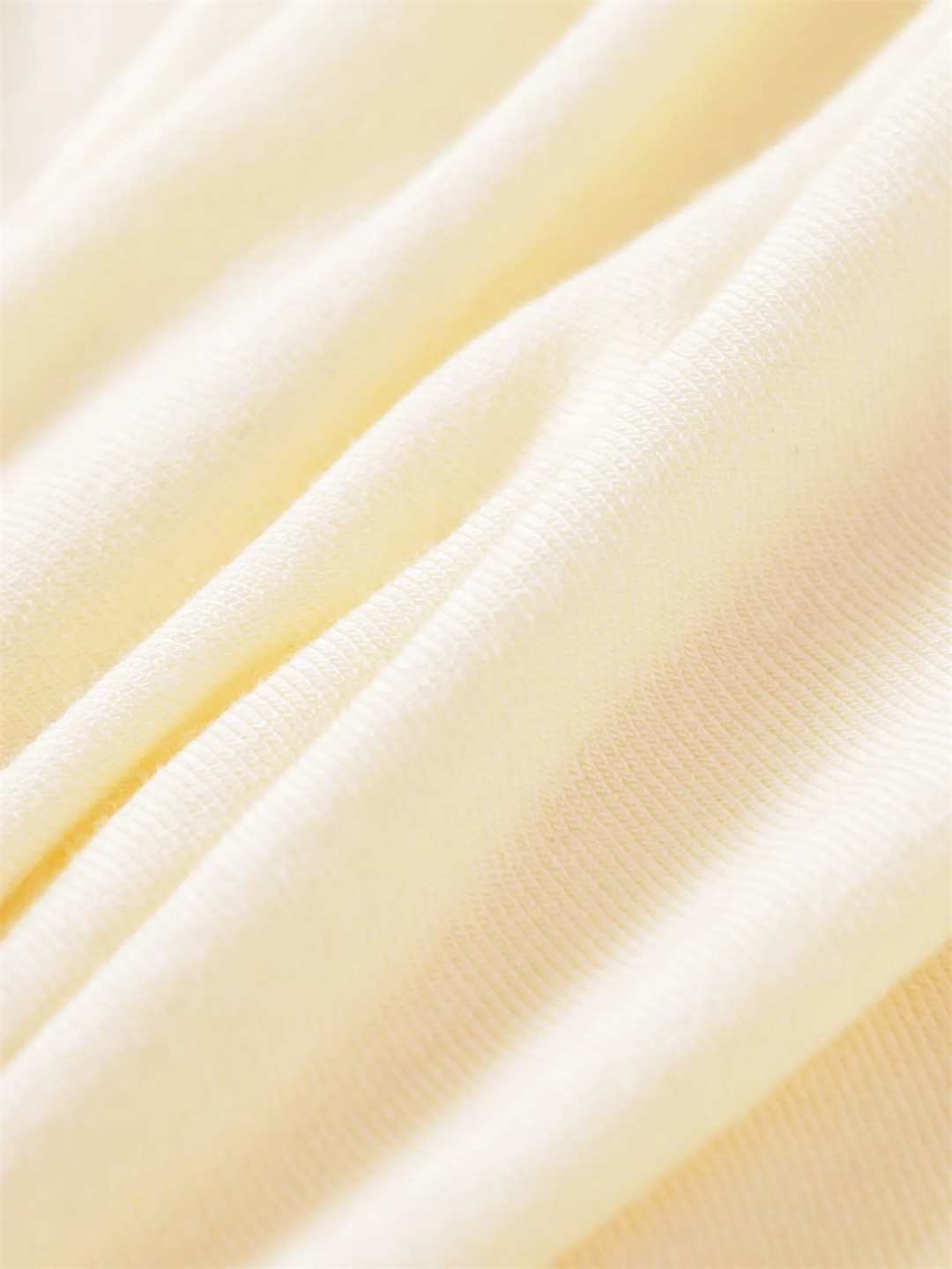 Plain Full-Arm Dropped-Neck Frill Double-Layer Slim-Fit Cropped Tee