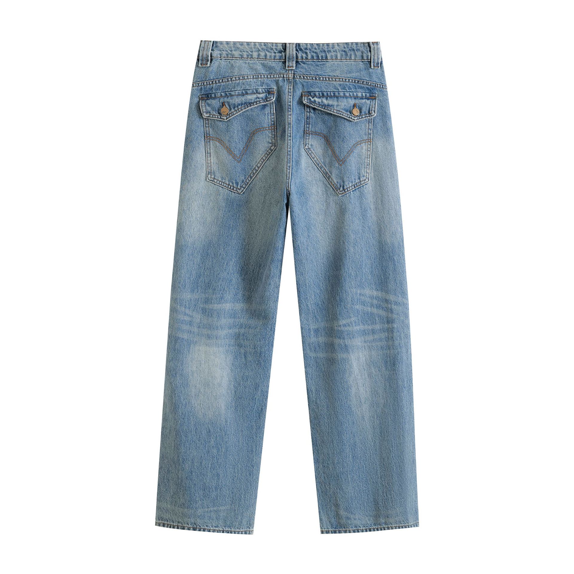 Straight casual loose floor pants jeans