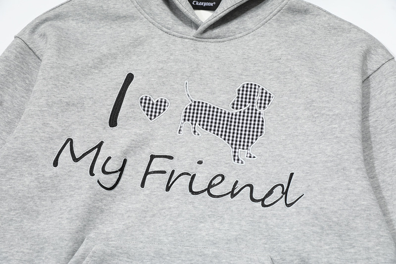 Matching Retro Alphabet Patch Hoodie