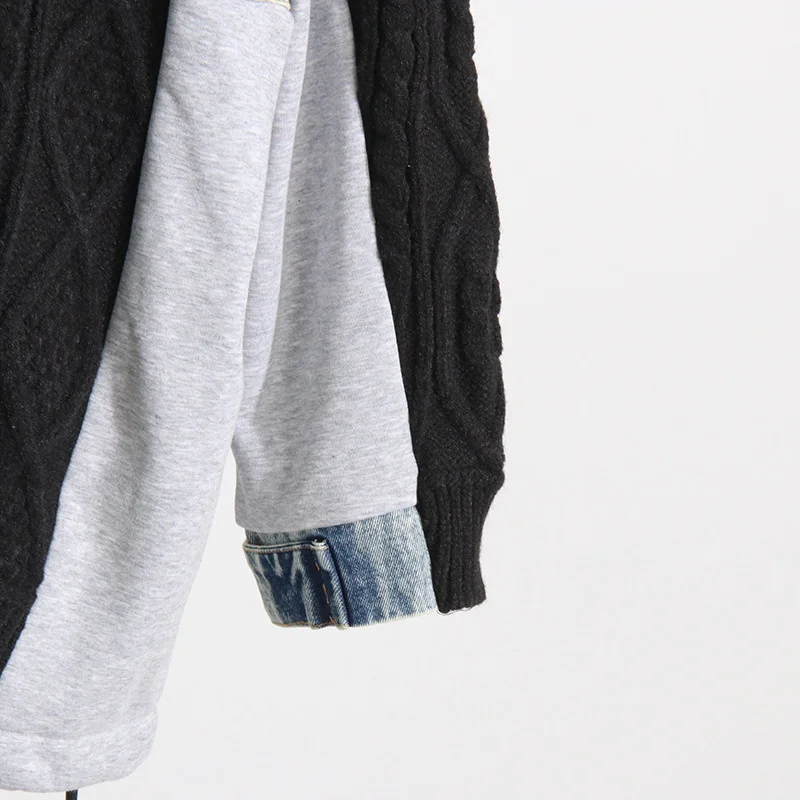 Ladies Oversized Cotton Collet Asymmetric Sweater