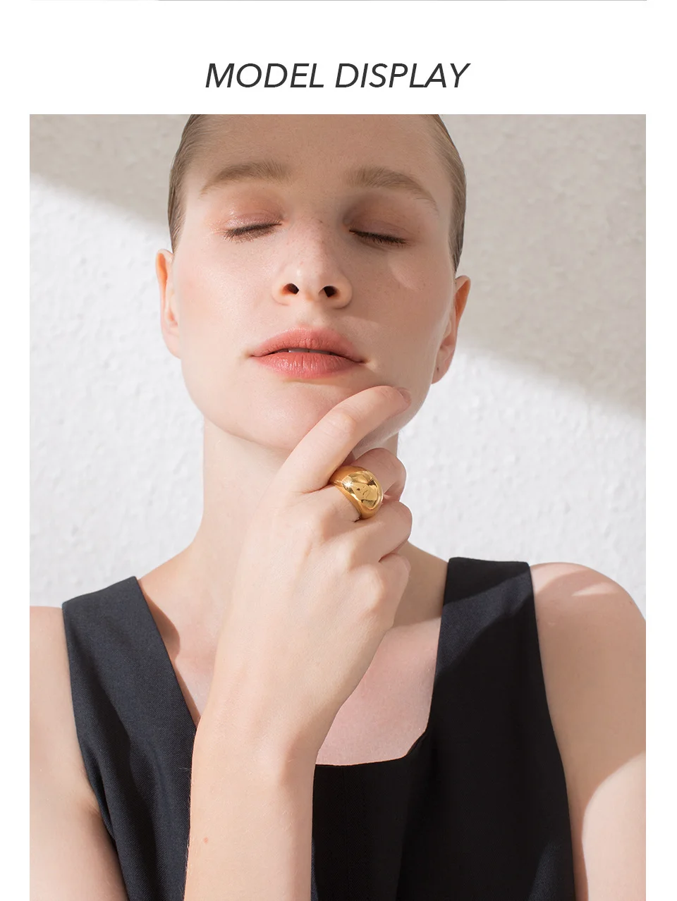 Punk Blank Ring Gold Color Stainless Steel Lady Simple Finger Rings For Women Minimalist Fashion Jewelry Gifts