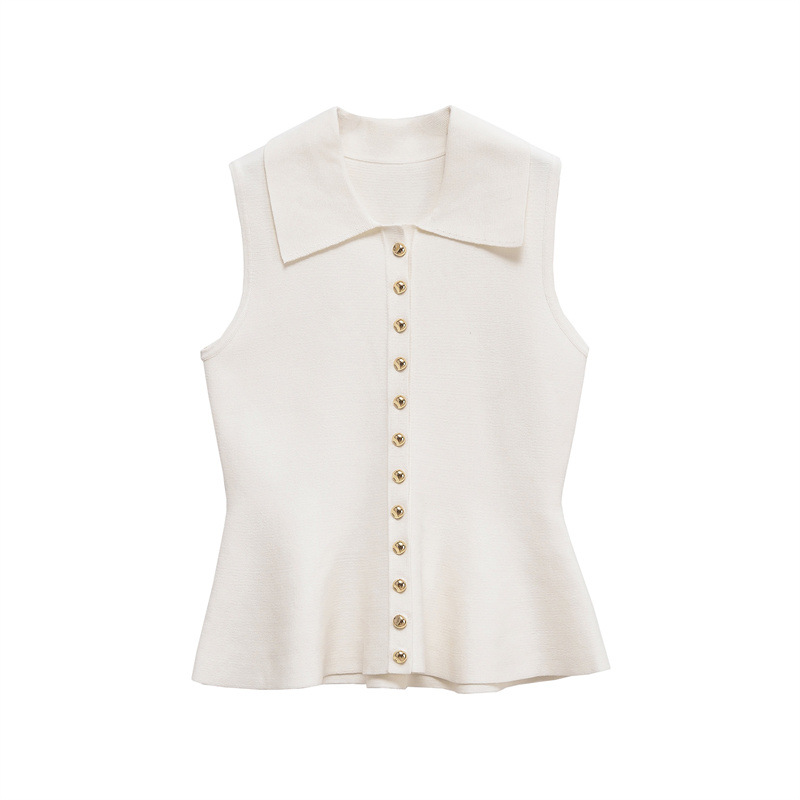 Ladies Relaxed Crew Sleeveless Polyester Vest