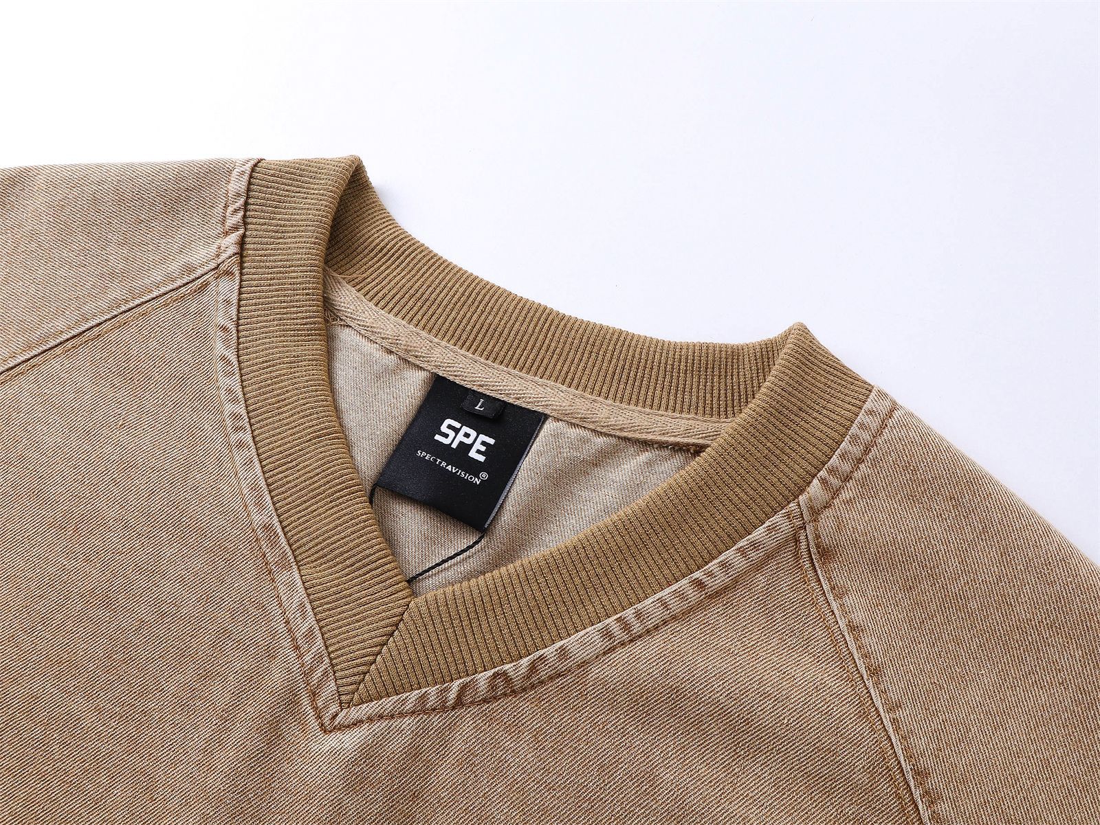 Unisex Oversized Cotton V-Neck Letter Tee