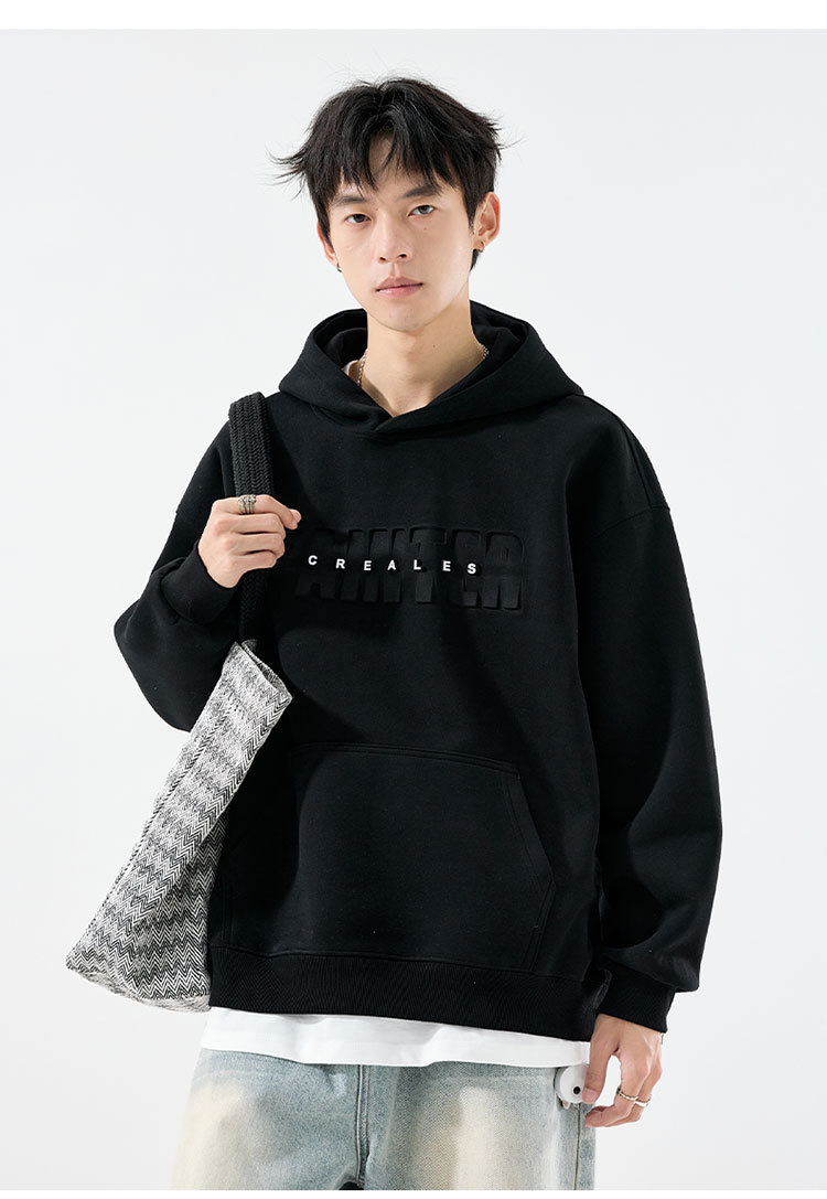 American Oversized Solid Cotton Hoodie Sweatshirt