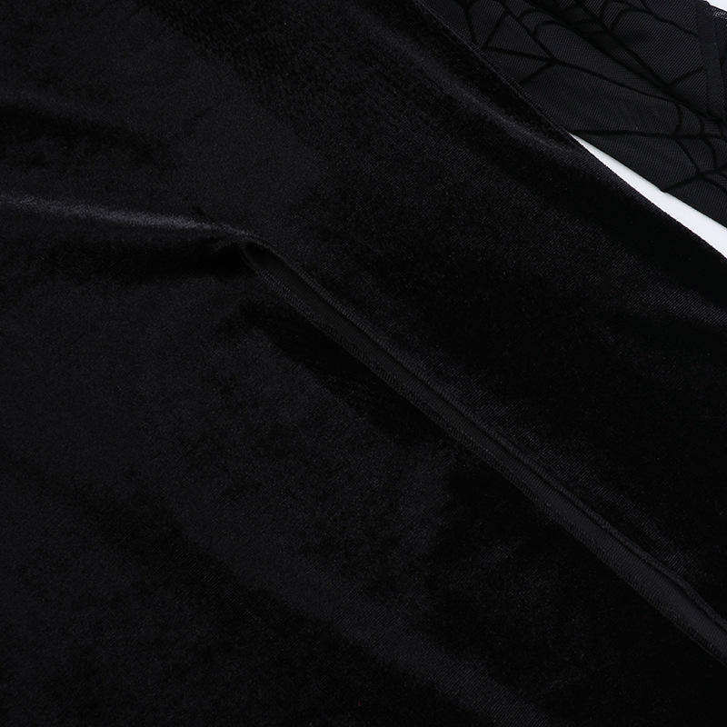 V-Neck High-Waist Spider Web Print Long Pencil Dress