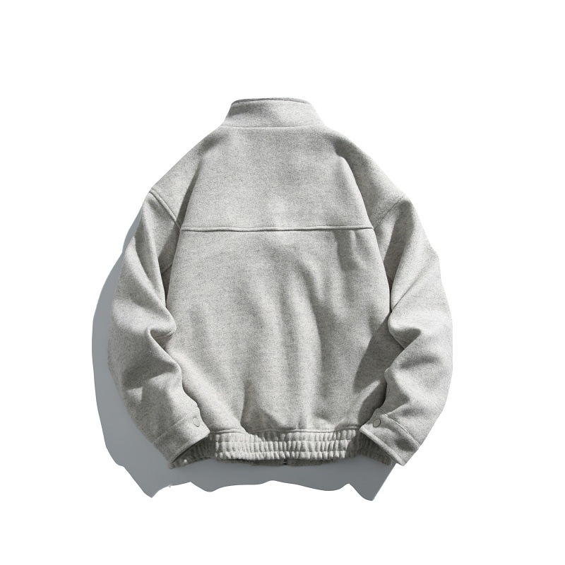 Plain Wool Oversized High Neck Jacket