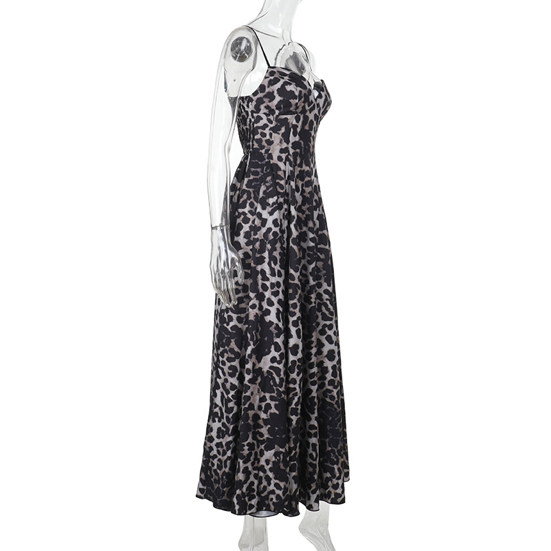 Bold Cheetah Pattern Sleeveless Maxi Dress
