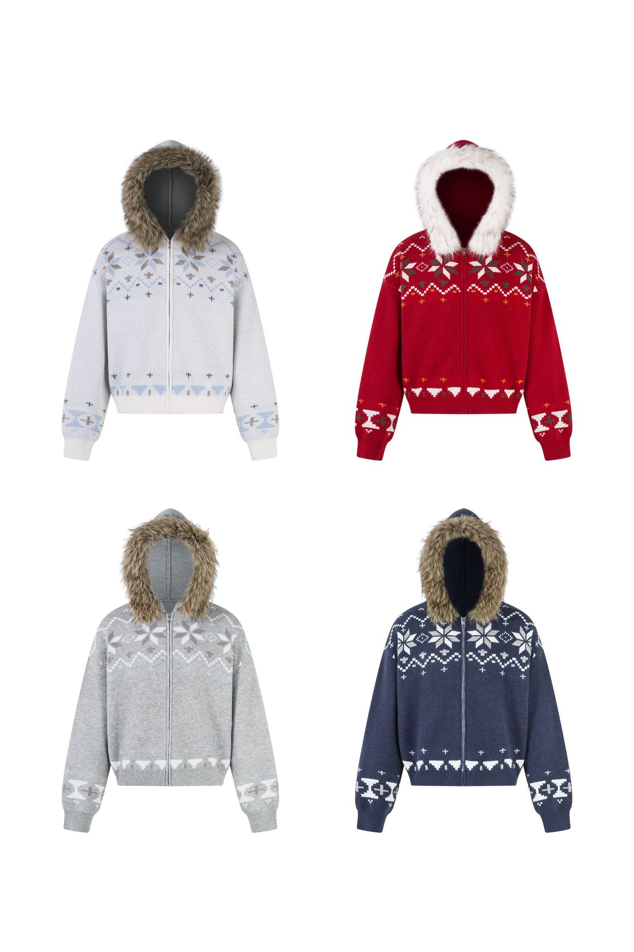 American Retro Geometric Loose Fit Long Sleeve Hoodie
