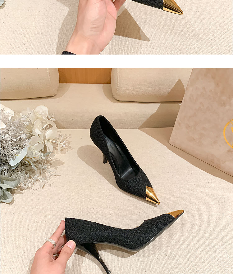 New Metal Pointed Toe Pumps Women Sexy Super Stiletto High Heels Fashion Party Wedding Shoes Women Leather femmes chaussures