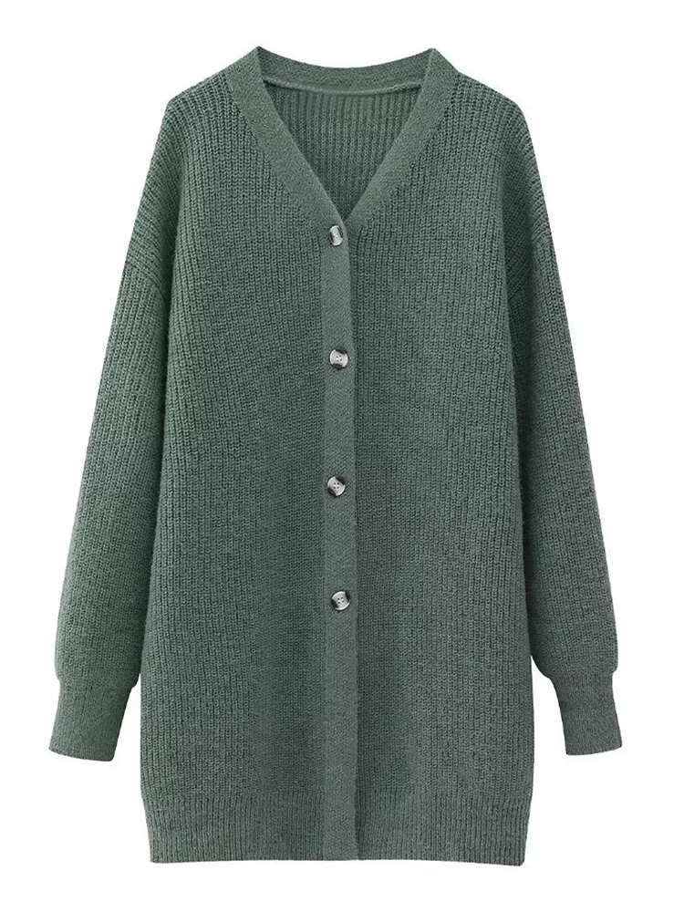 Relaxed Fit Cardigan Slash Collar Contrast Panels
