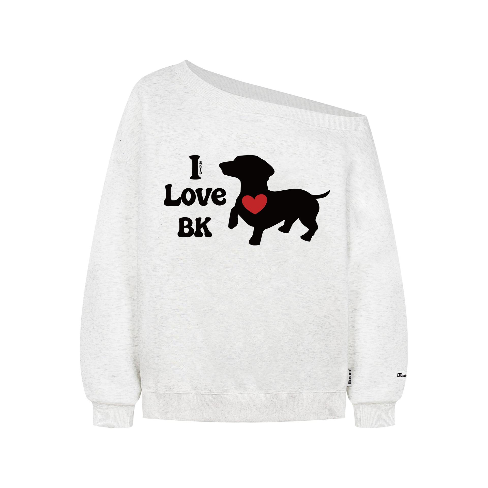 Cotton Bardot Puffy Dog Print Hoodie