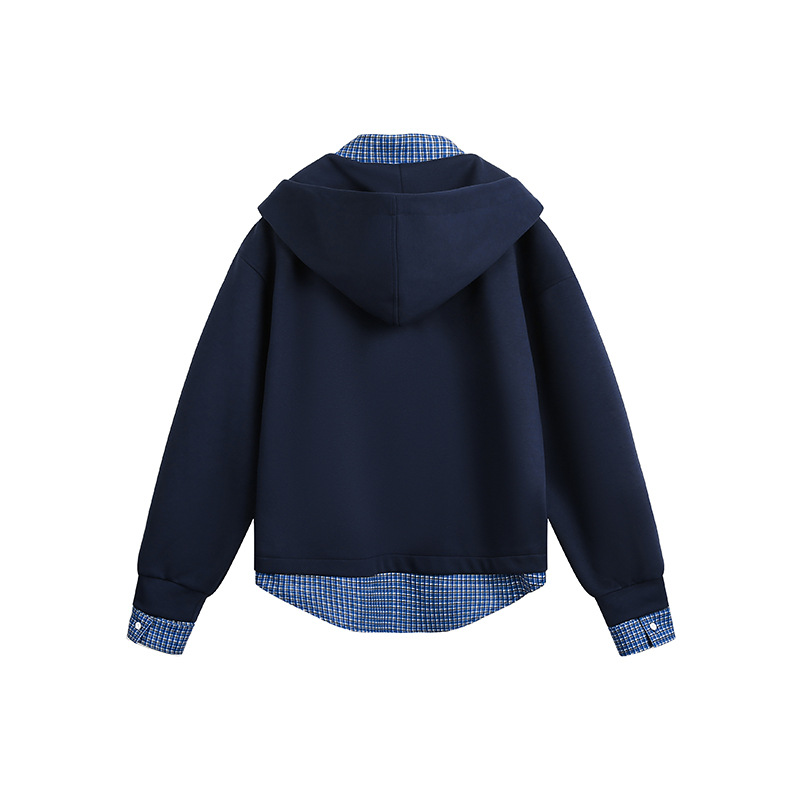 American Trend Cotton Layered Hood Sweatshirt