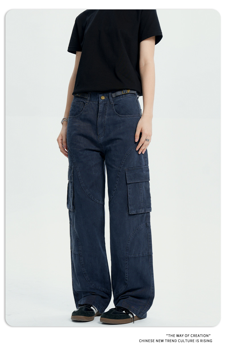 Unstructured Relaxed Fit Cotton Cargo Pants