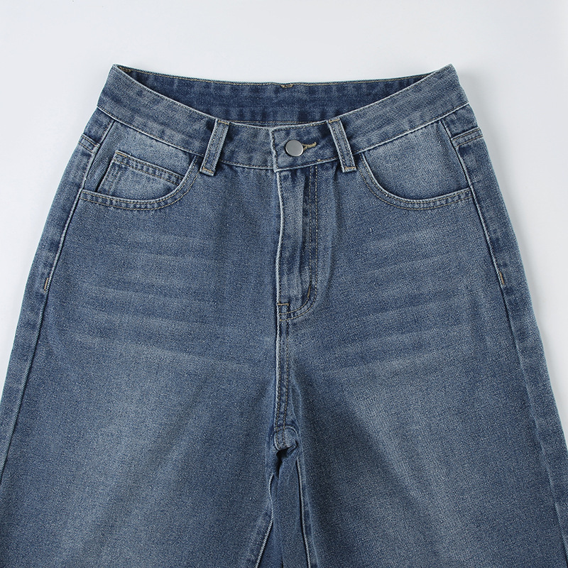 Vintage washed high waisted loose denim shorts