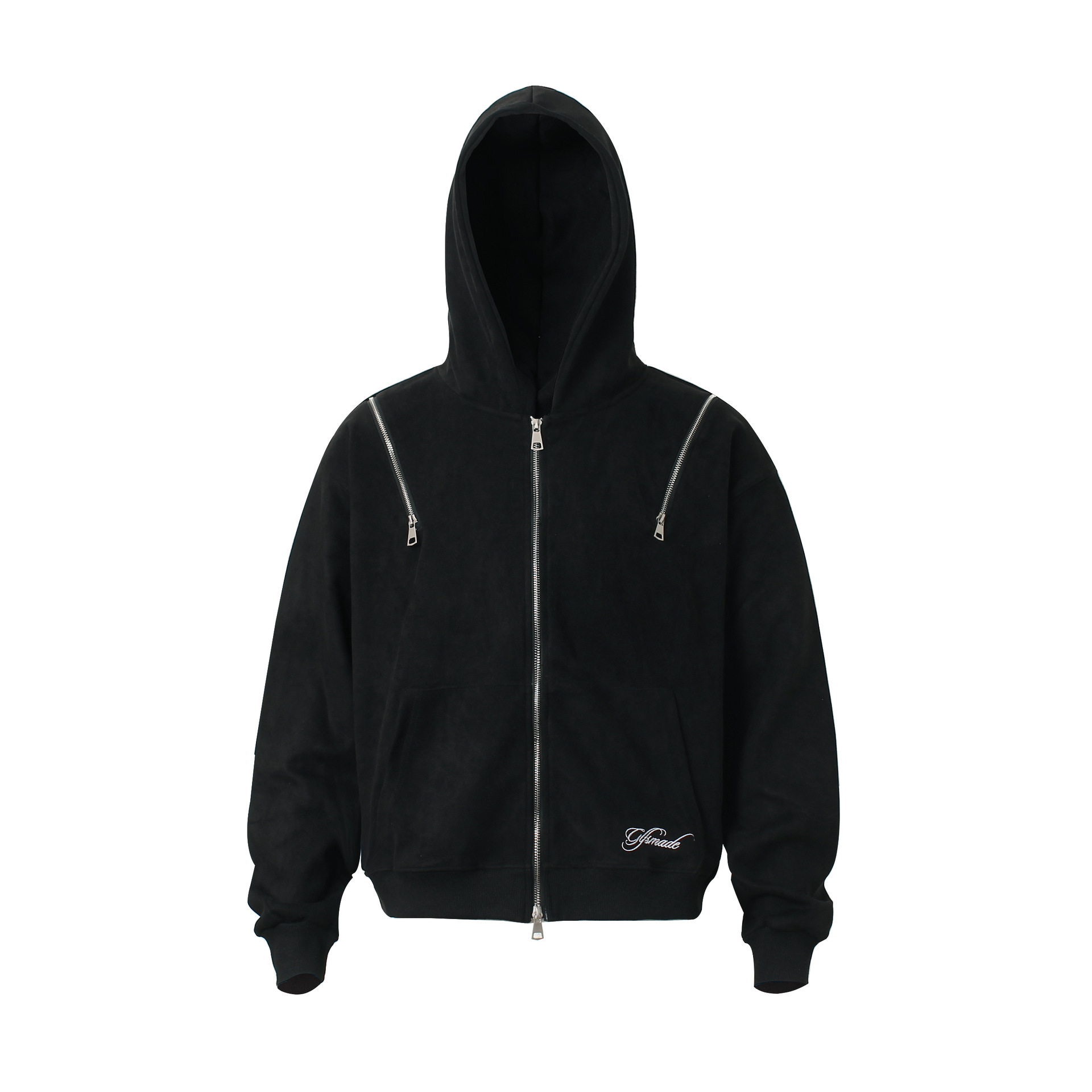 Men Boxy Retro Zip Hood Sweater