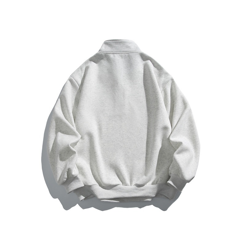 Oversized Cotton Twin Band Mock Neck Hoodie