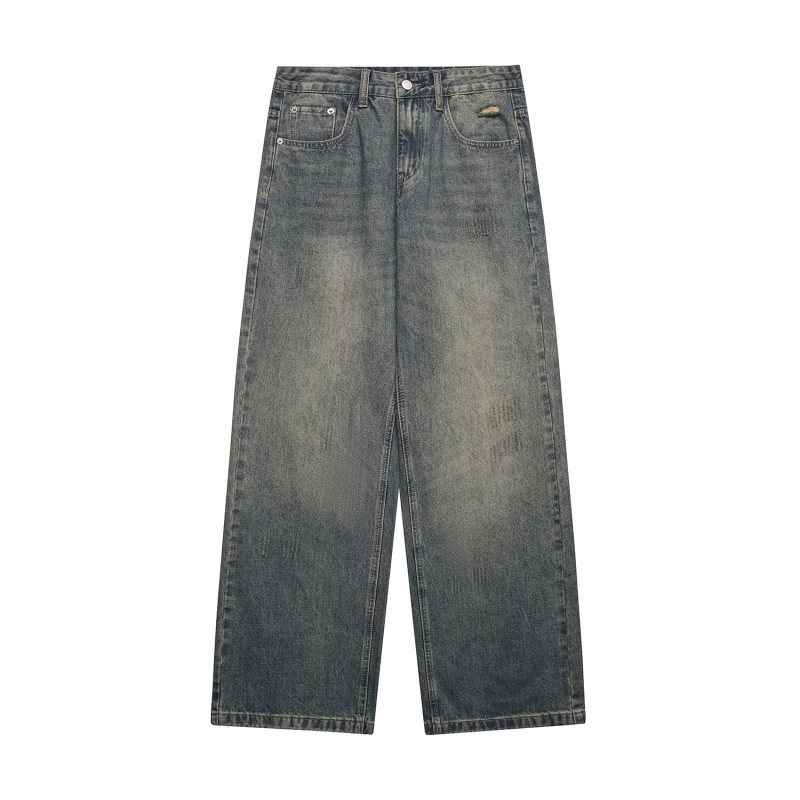 Distressed Oversized Straight Loose Wide Leg Denim Pants
