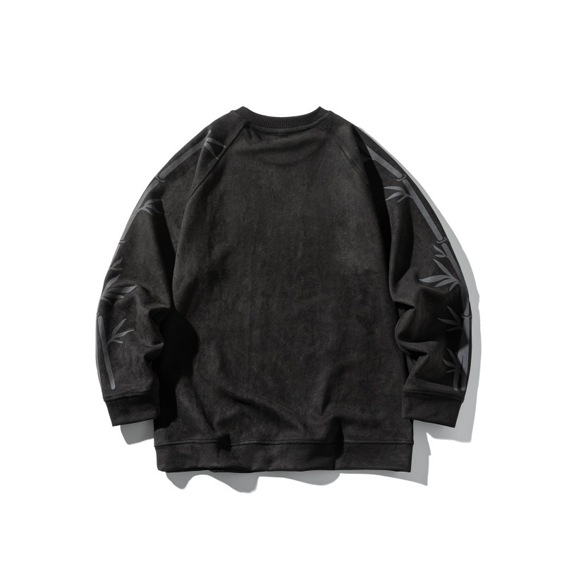 Relaxed Round Neck Botanical Design Sweatshirt