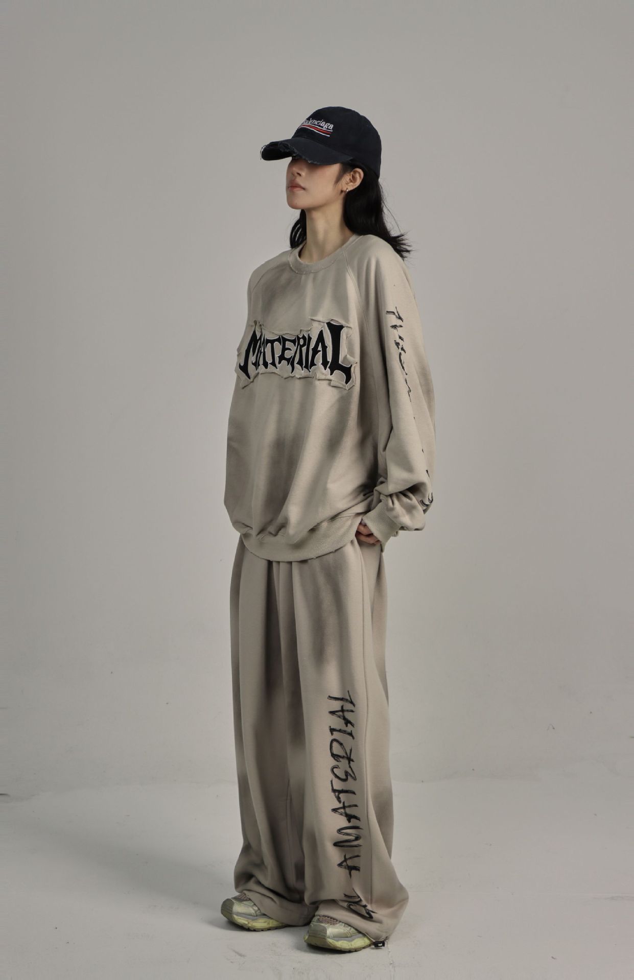 American Retro Cotton Loose Fit Letter Hoodie
