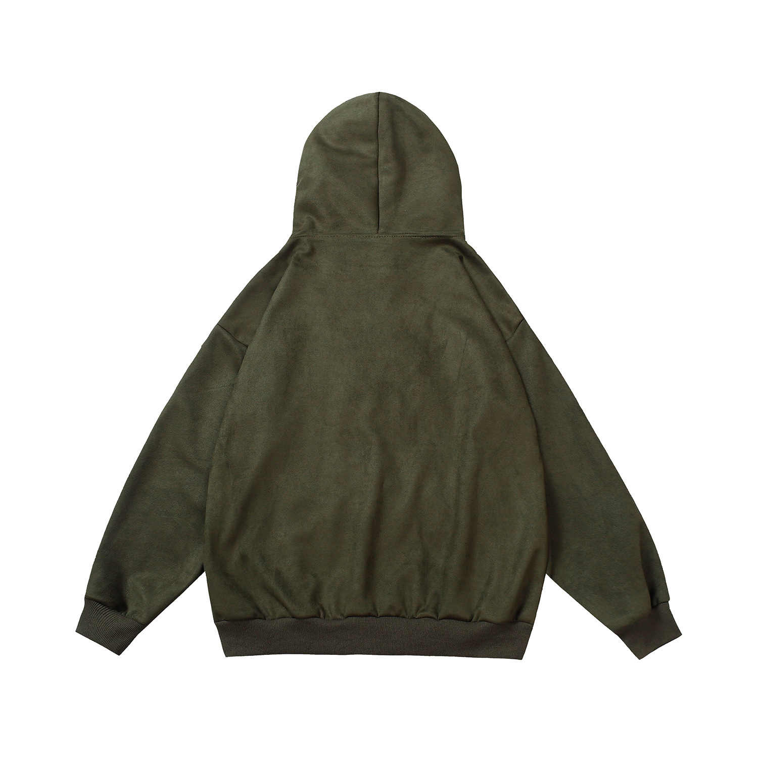 Alphabet embossed zipper jacket deerskin velvet hooded sweatshirt