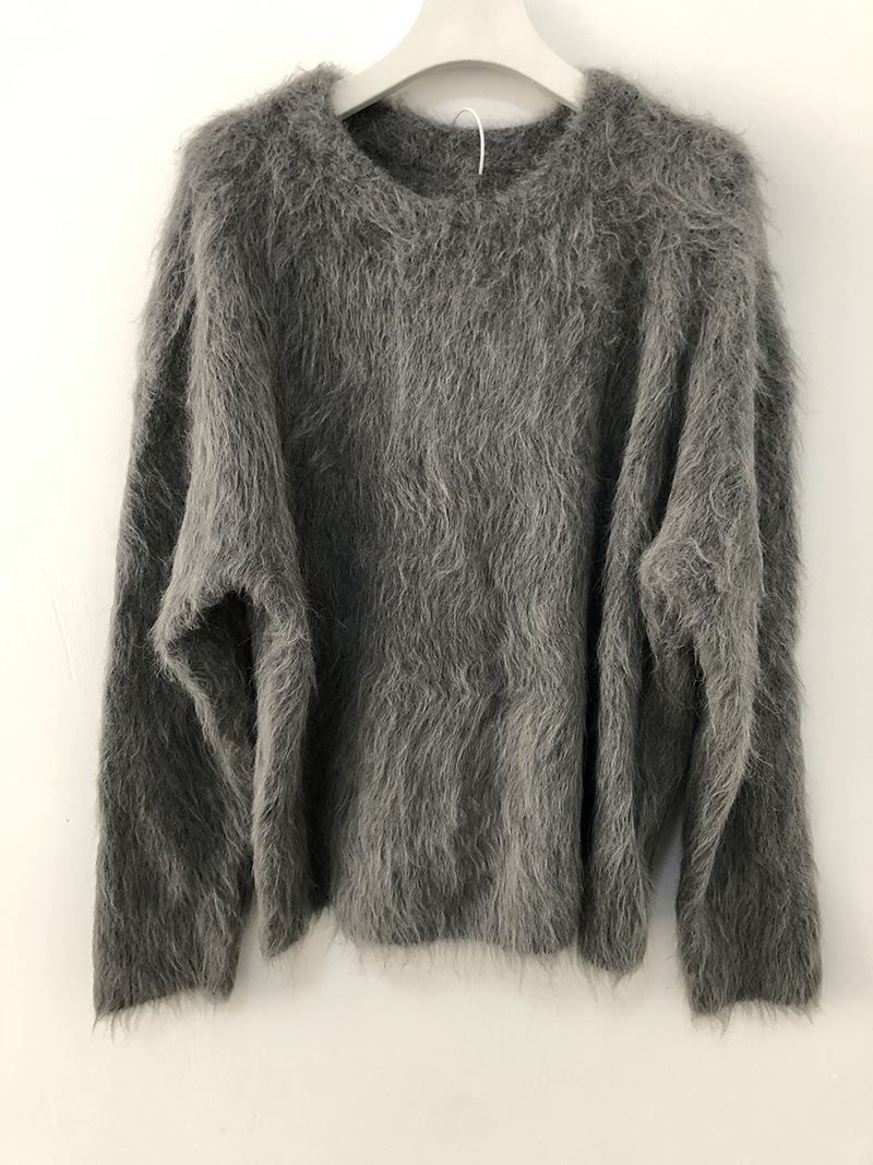 Women Chunky Crew Loose Sweater Full Arm Cold