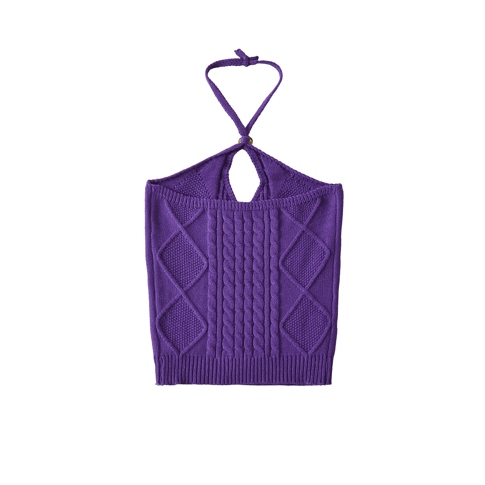 Hollow-out Knit Halter Strapless Camisole