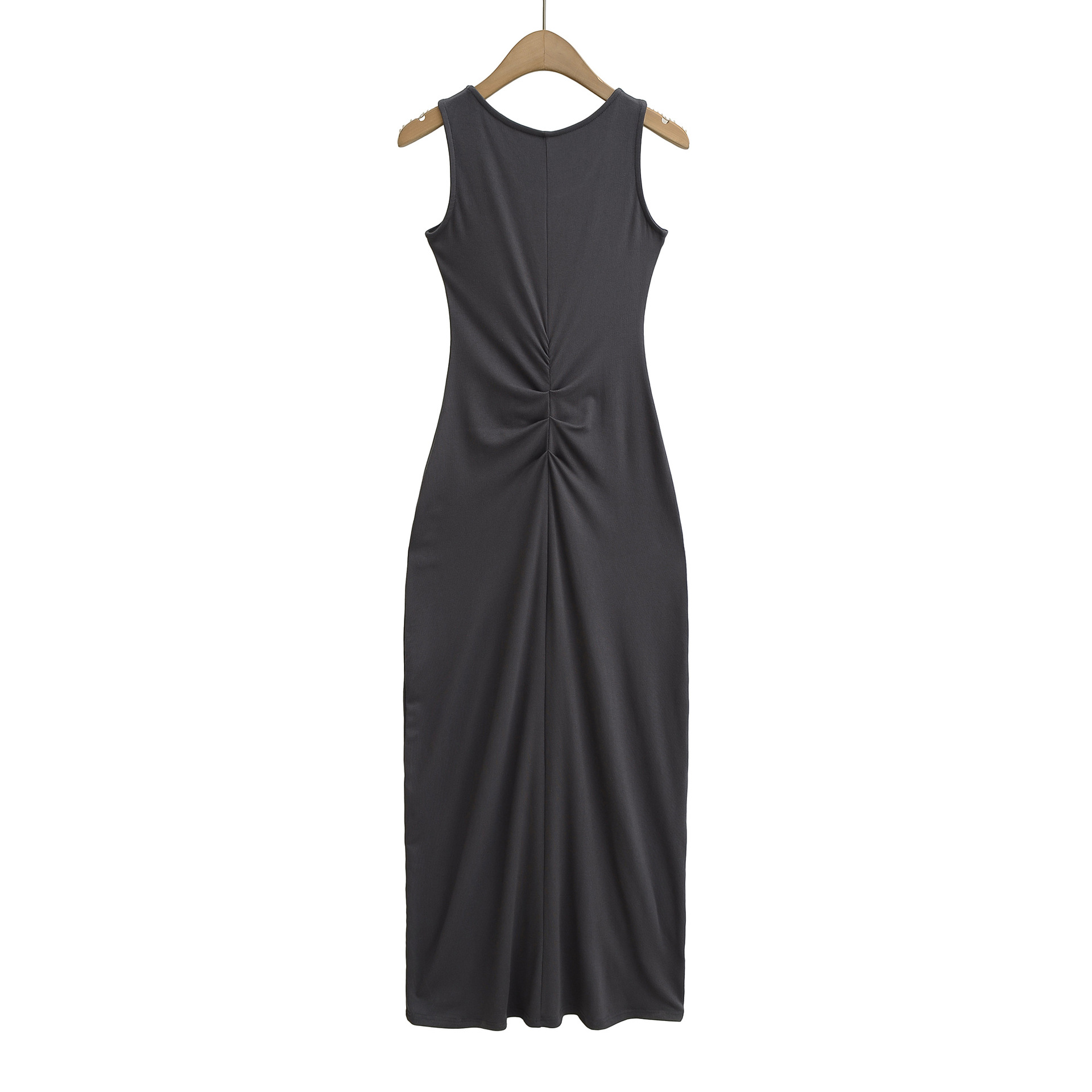 Daring Scoop Open Back Shirred Dress