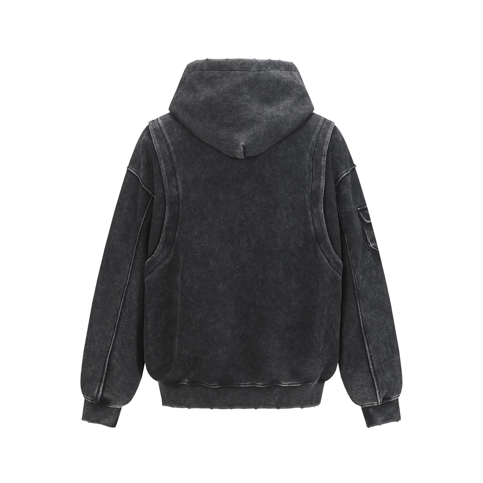 Retro Graphic Faded Cotton Polyester Hoodie
