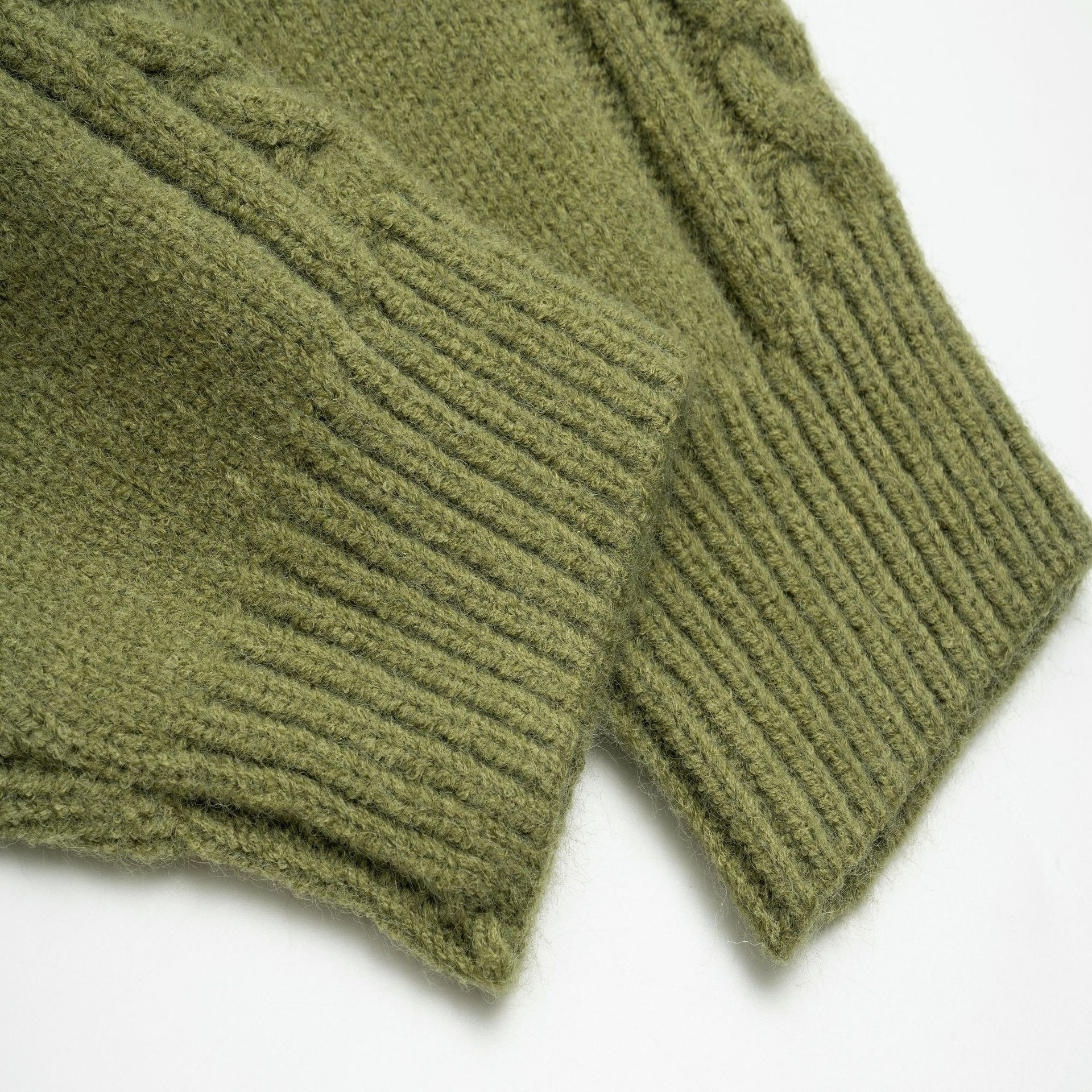 Japanese Geometric Stitch Colorblock Workwear Sweater