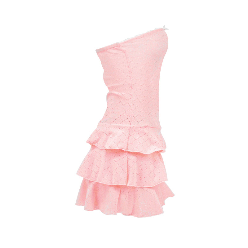 Ladies One-Shoulder Tiered Short Skirt