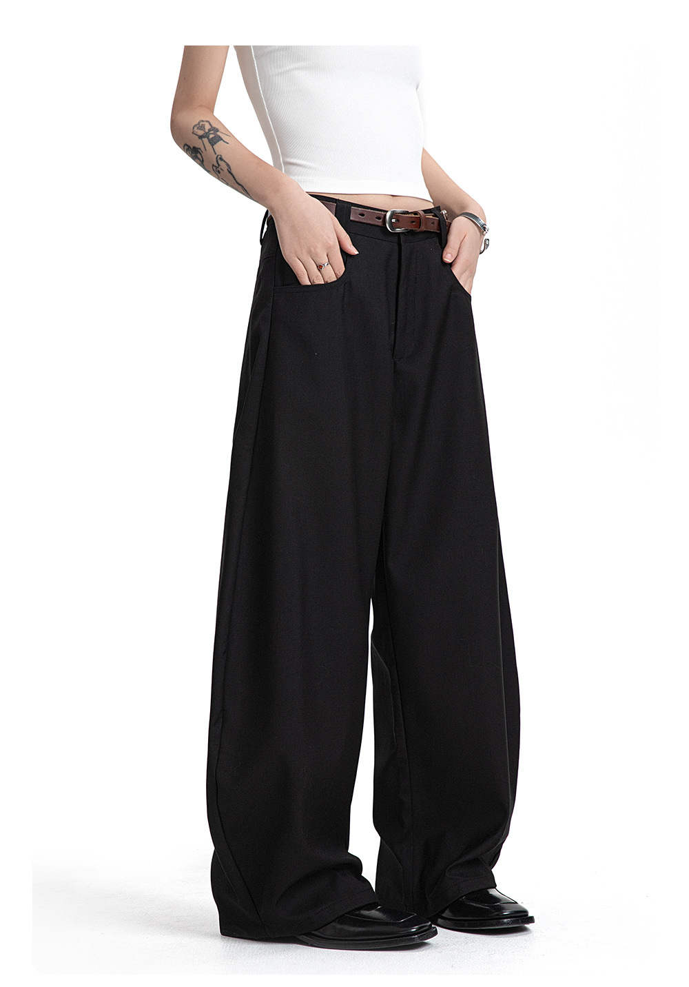 Loose Tapered Dress Pants for Men and Women Casual Wrinkle-Resistant High-Grade Long Pants