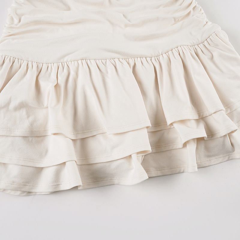 Hanging neck lace up short skirt sleeveless casual backless solid color dress