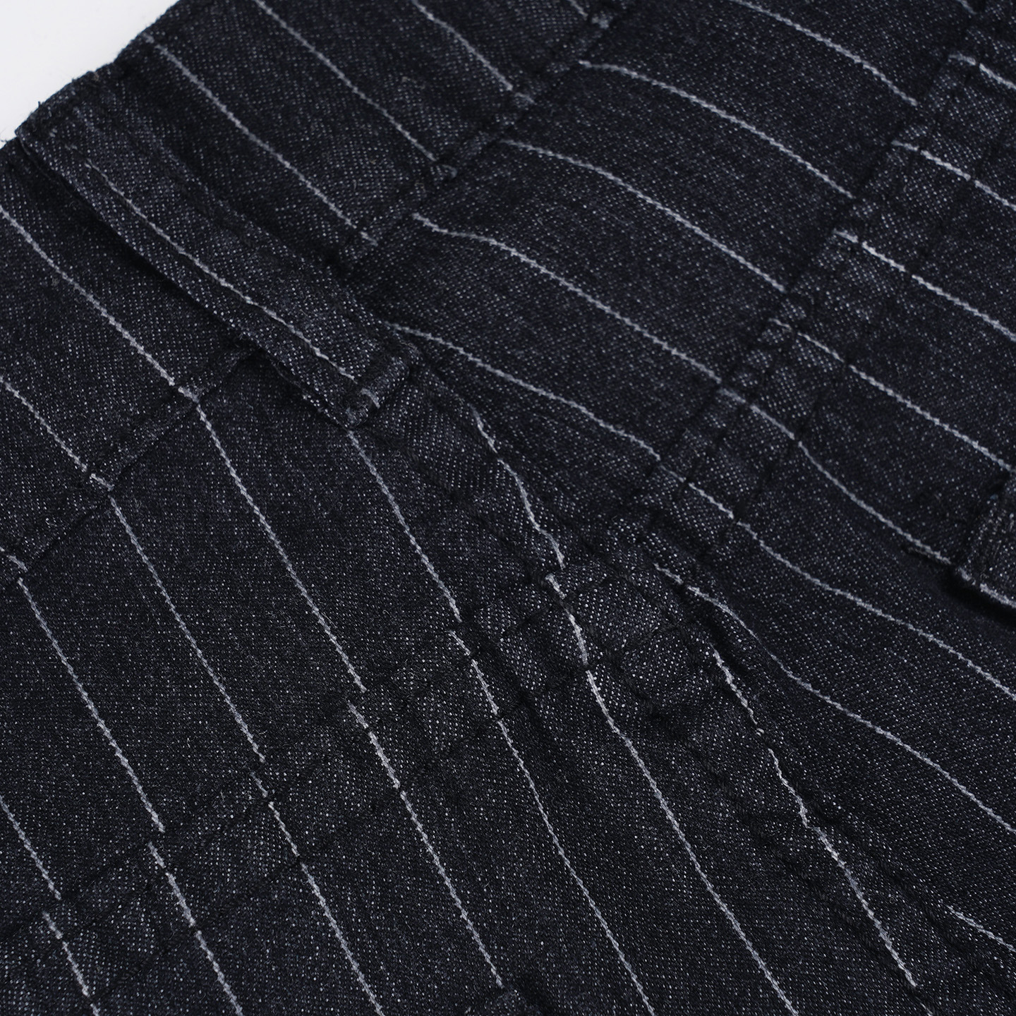 Striped contrasting horn slightly spicy low waist straight leg denim