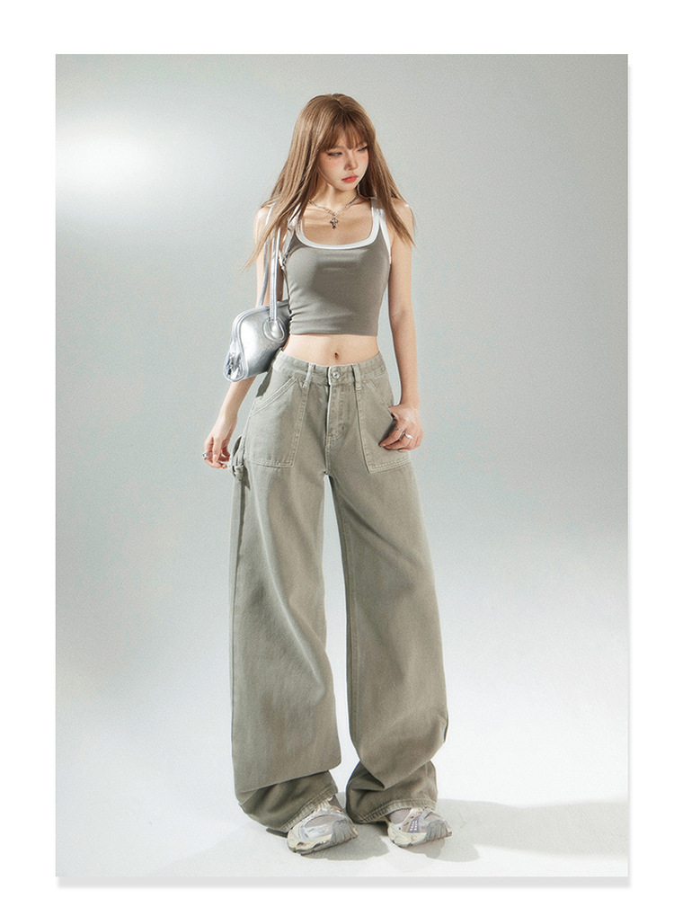 Loose Wide-Leg Pants, Boho Chic, Versatile Slimming Women's Denim Pants