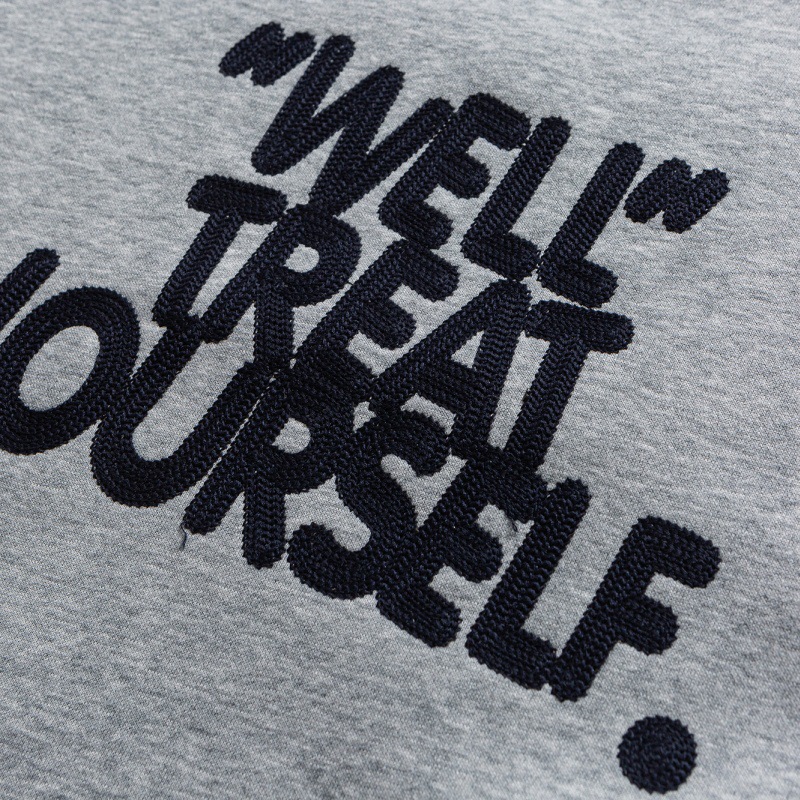 Japanese Vintage Typography Stitched Crew Oversized Hoodie