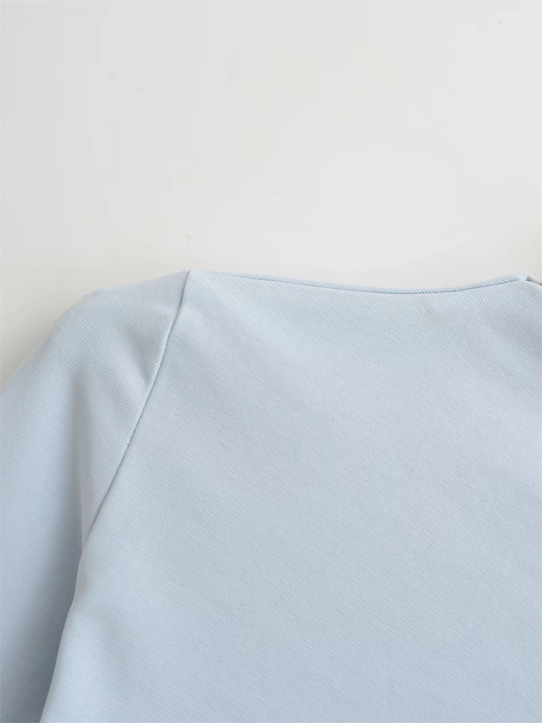Slim Plain Mock Turtleneck Long Sleeve Belly Tee