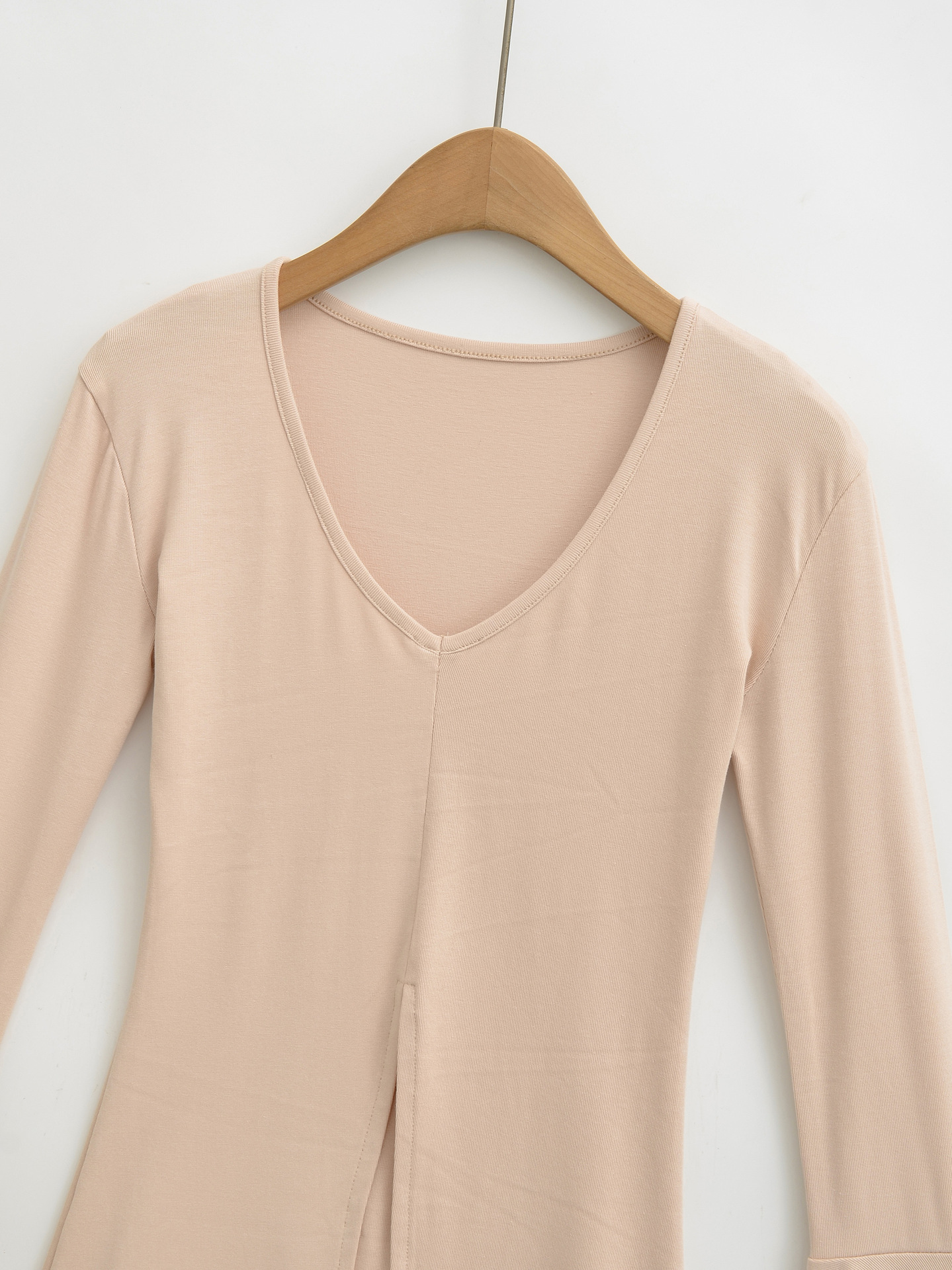 Trumpet Plunge Side Slit T-Shirt