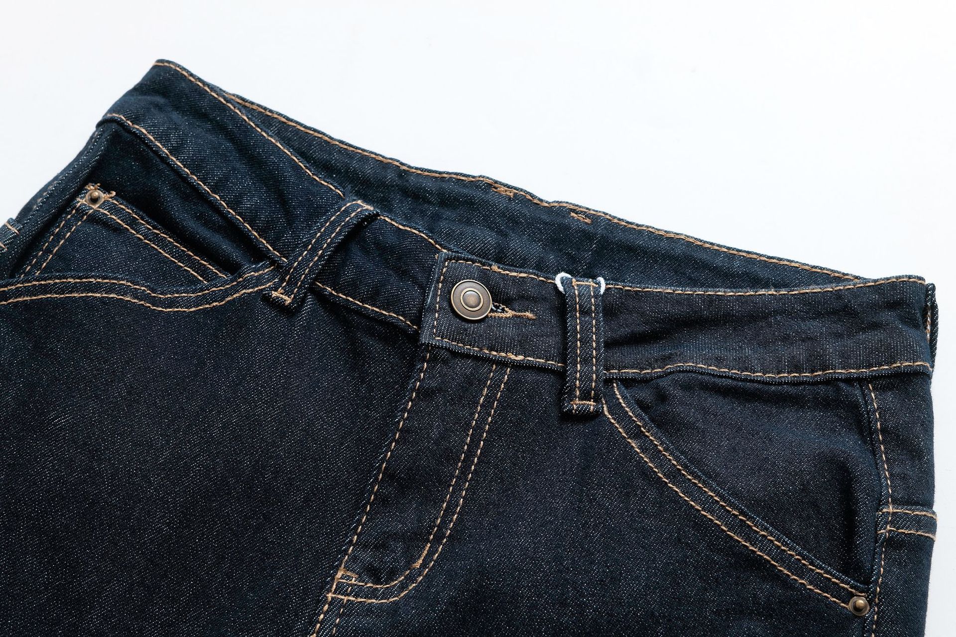 Retro back pocket patchwork open line casual flared pants jeans