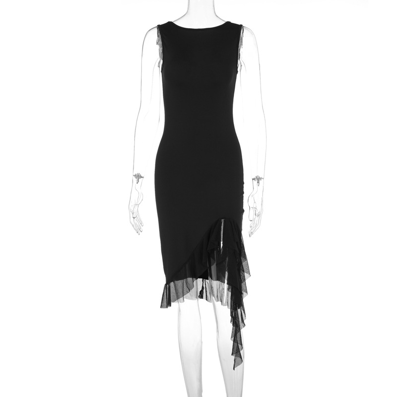 Mid-Rise A-Line Round Neck Contour Tank Dress
