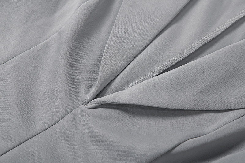 Plunging Neckline Fitted Nipped-In Polyester Dress