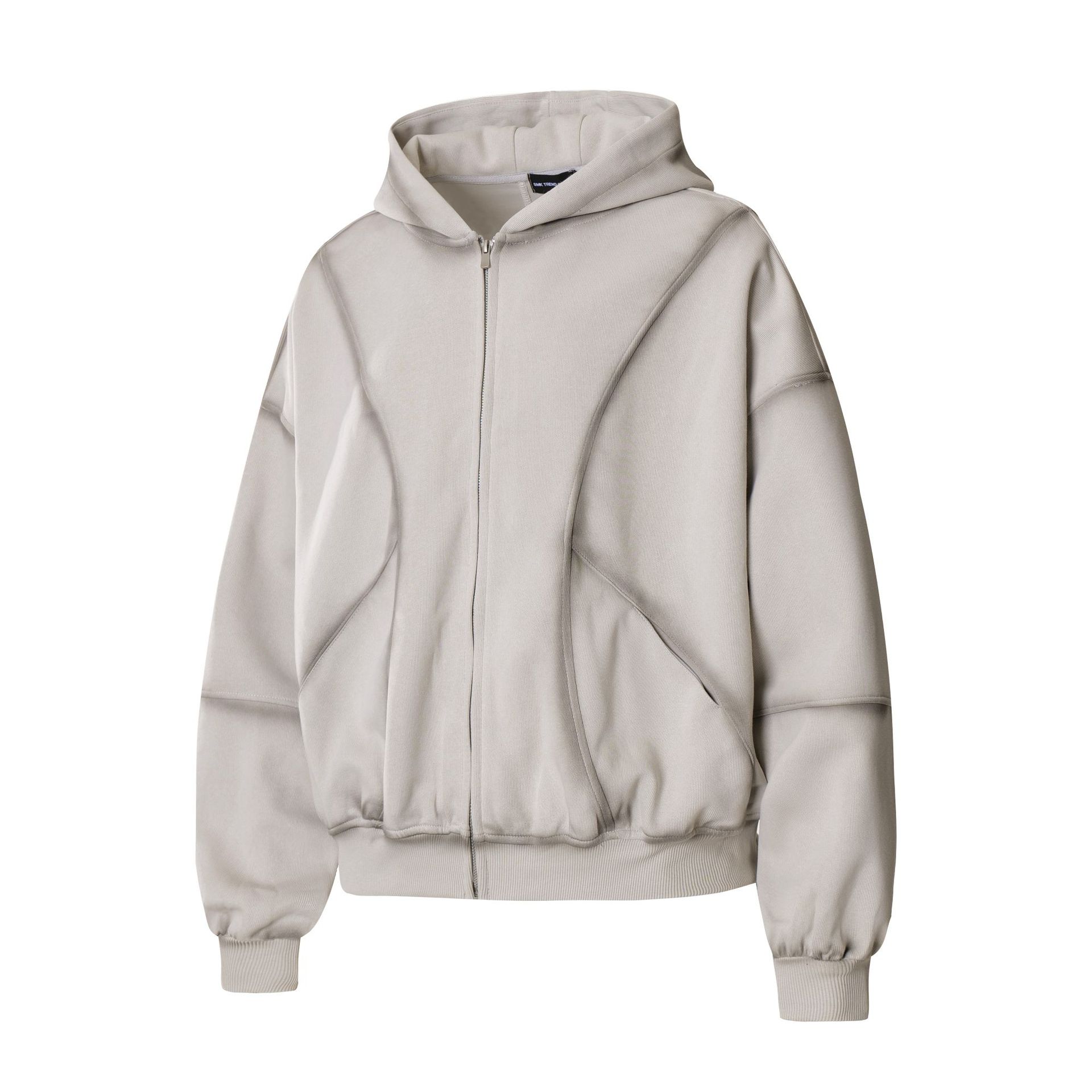 Retro Geometric Cotton Loose Fit Hoodie