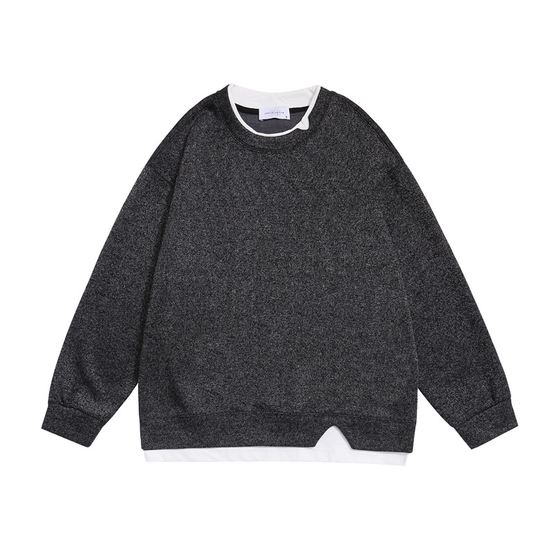 Casual Loose Fit Men's Hoodie with Fake Two-Piece Design