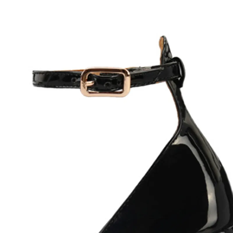 Ladies Shiny Stiletto Raised Sole Evening Shoes
