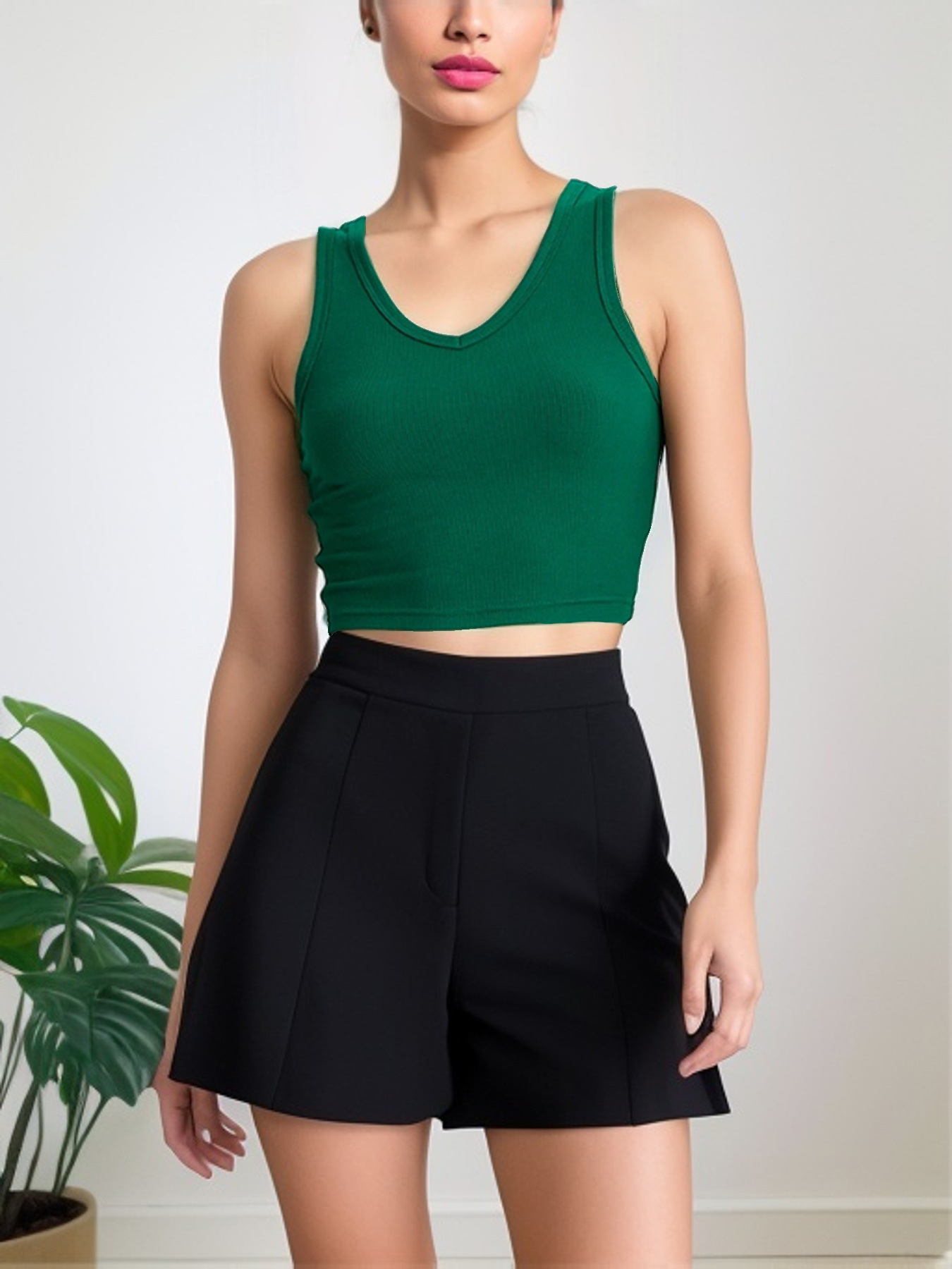Sexy slim fit V-neck sleeveless vest