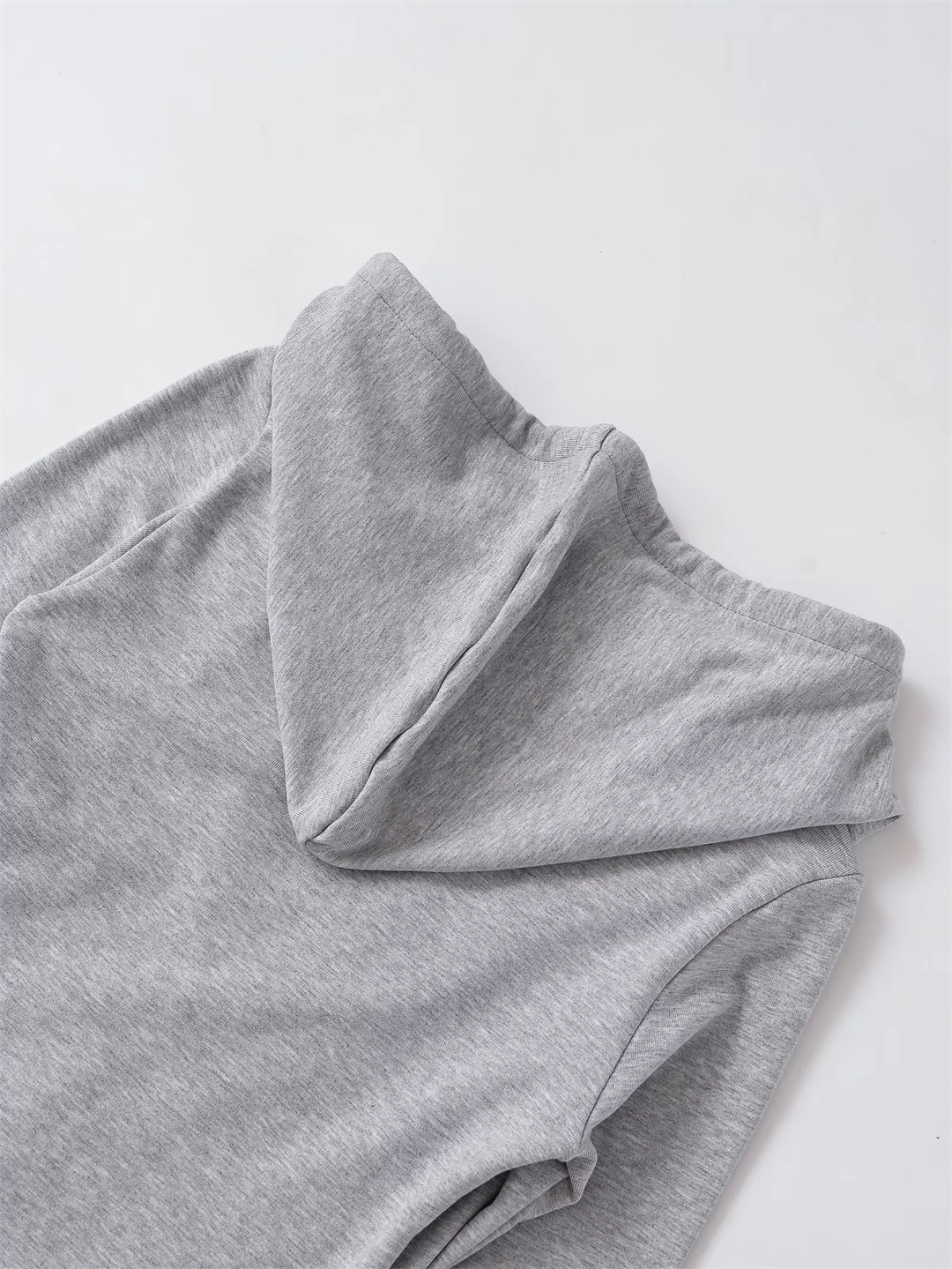Layered Asymmetric Crop Hoodie - Cord & Concealed Zip